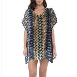 O’Neill blue gold swimsuit cover up mini dress